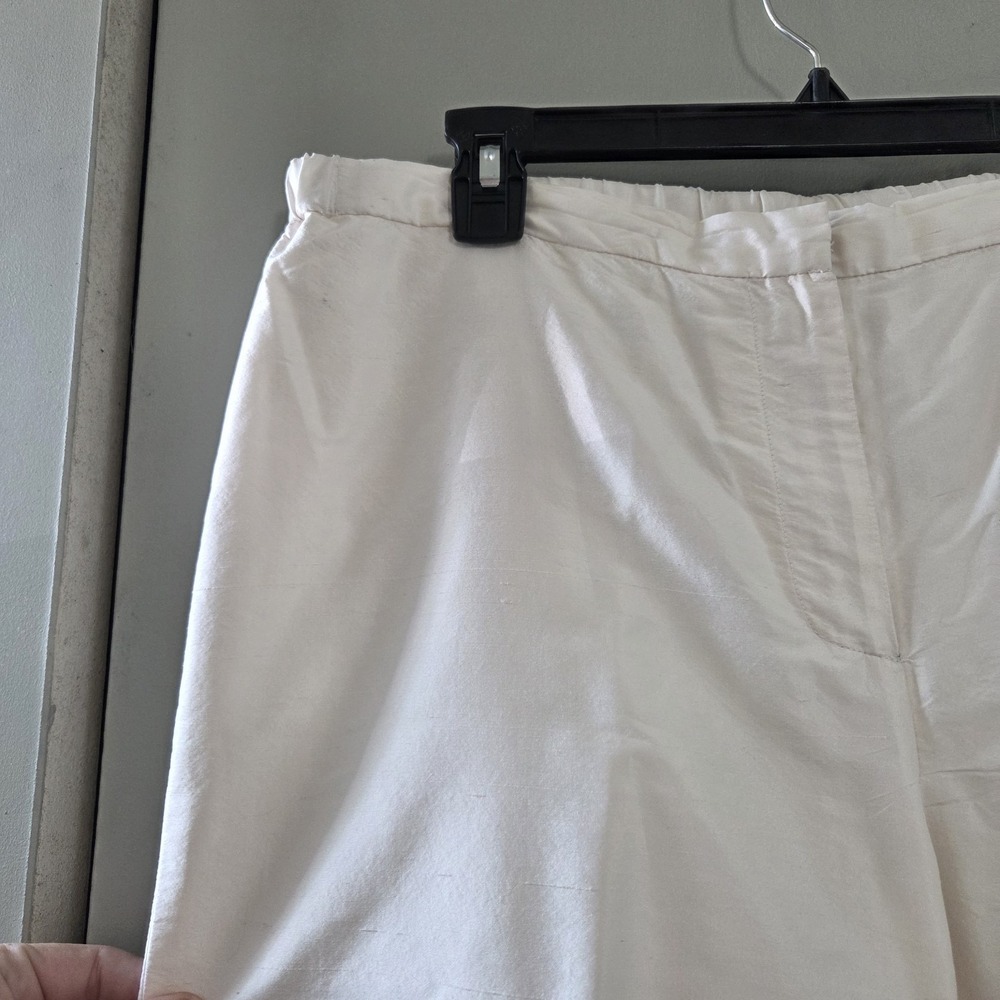 Neiman Marcus 100% Silk Pants Womens XL Trousers White Lined Minimalist Chic - Picture 2 of 10